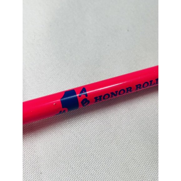 Honor Roll Student Neon Pink Wood Pencil Pink Eraser Vintage Sharpened Rare - Picture 7 of 10